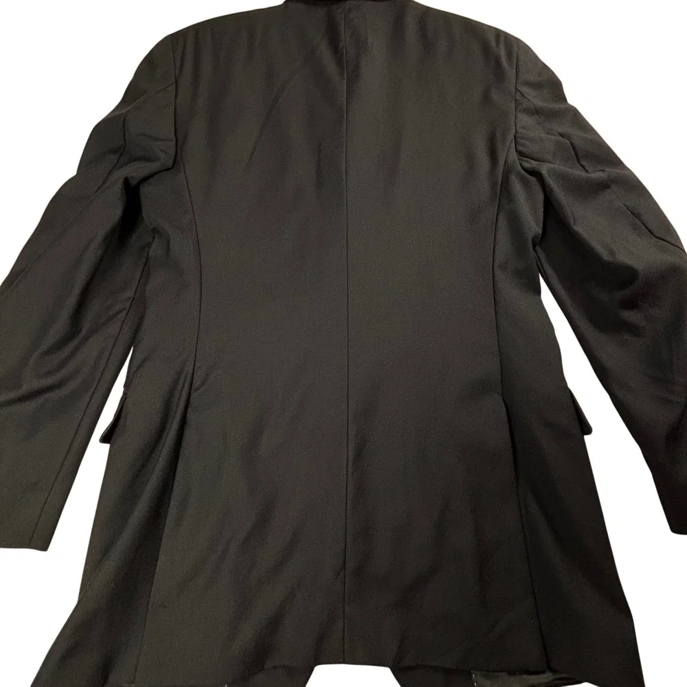 Tommy Hilfiger Sport Coat 100% Wool Black Two Button Lined Double Vented 37R